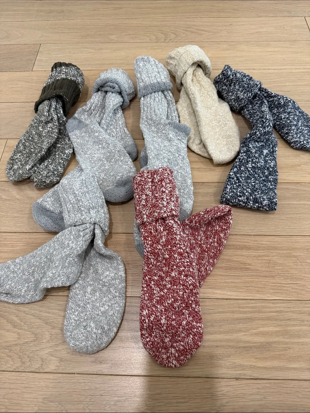 7 Pairs of LL bean Wool Raglan Socks NWOT